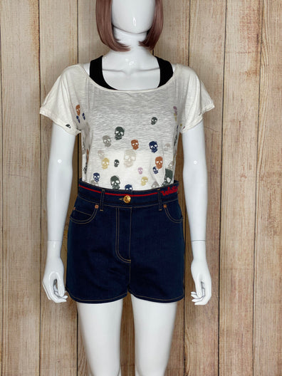 Beaded Shorts with Valentino Signature